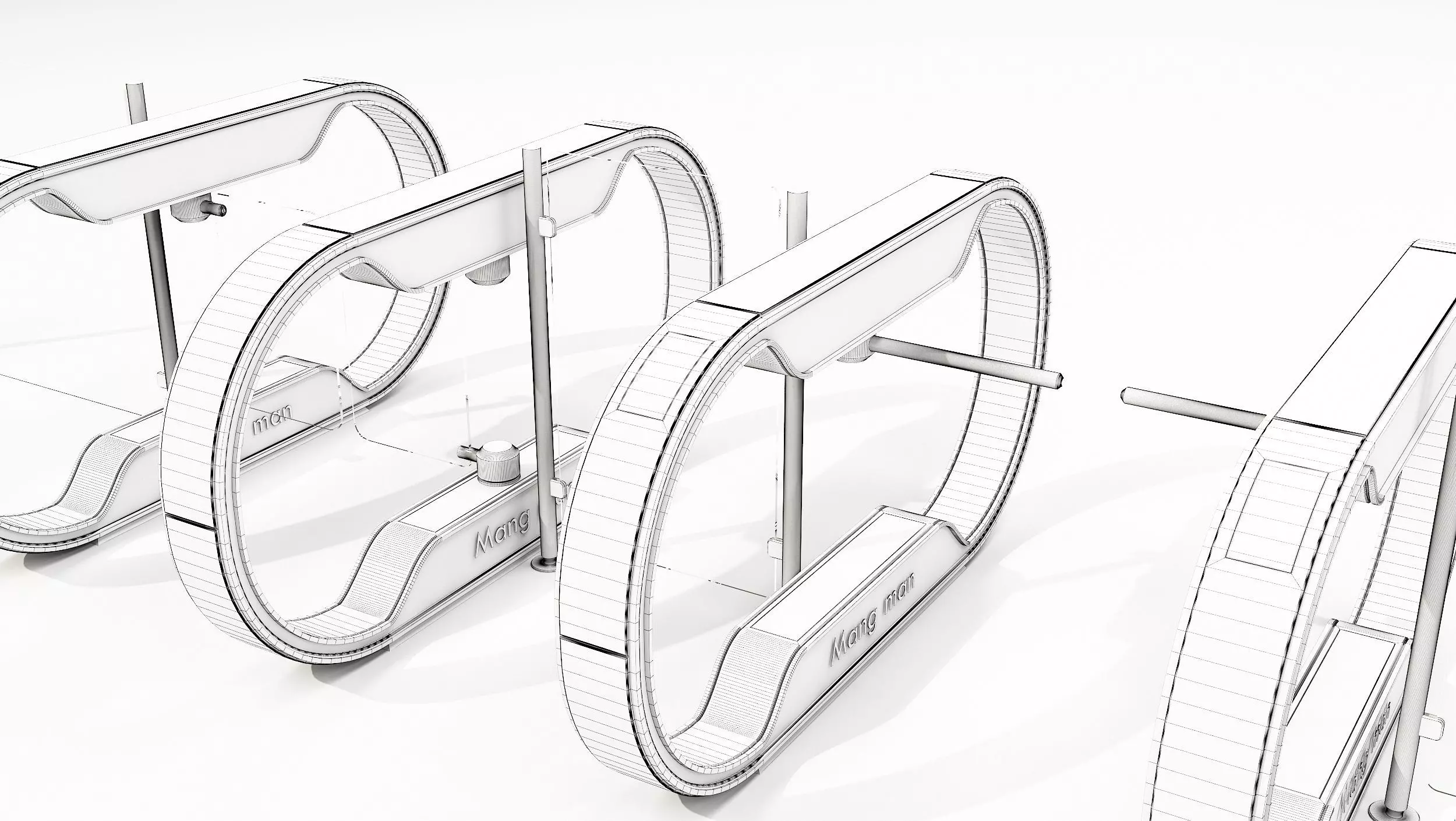 Automatic Turnstiles Gate 3D model_9