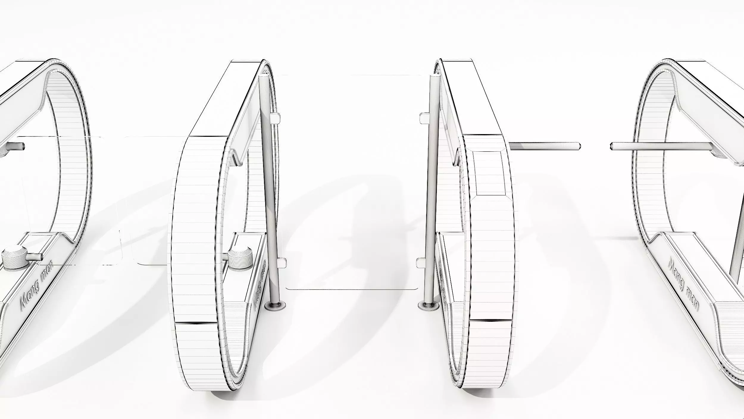 Automatic Turnstiles Gate 3D model_6
