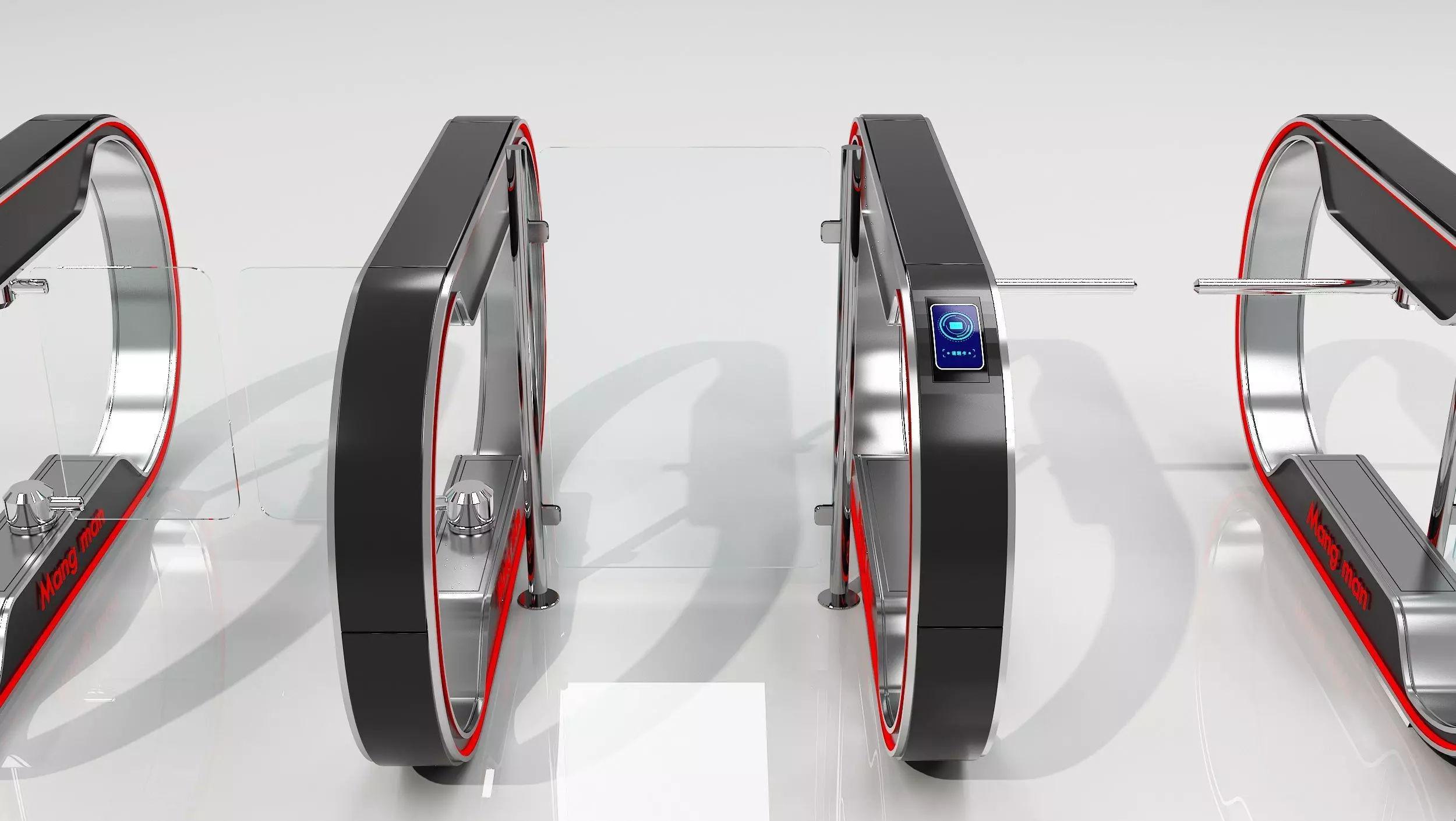 Automatic Turnstiles Gate 3D model_2