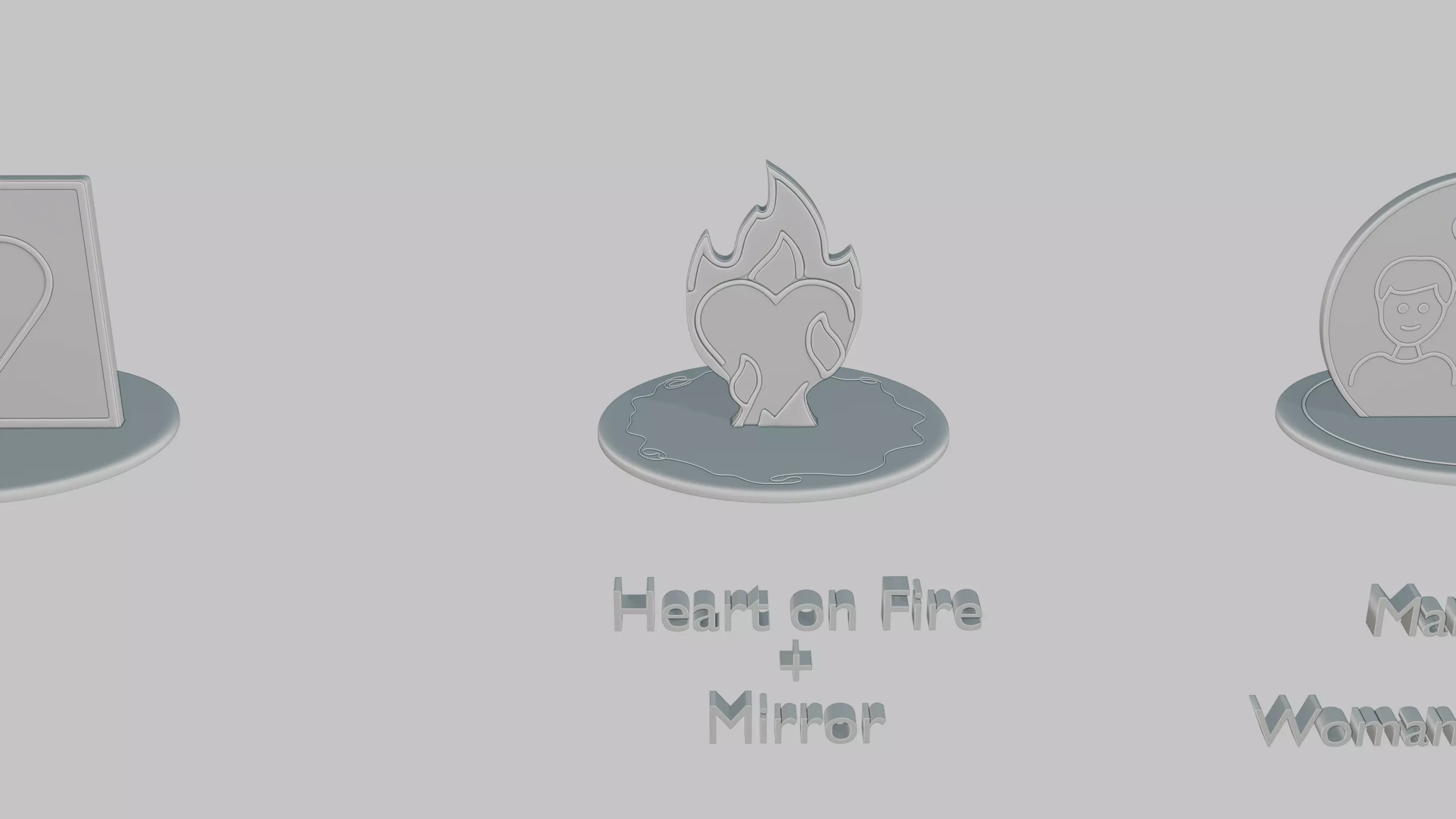 Romantic Moments Pack Emoji Statues 3D print model_13