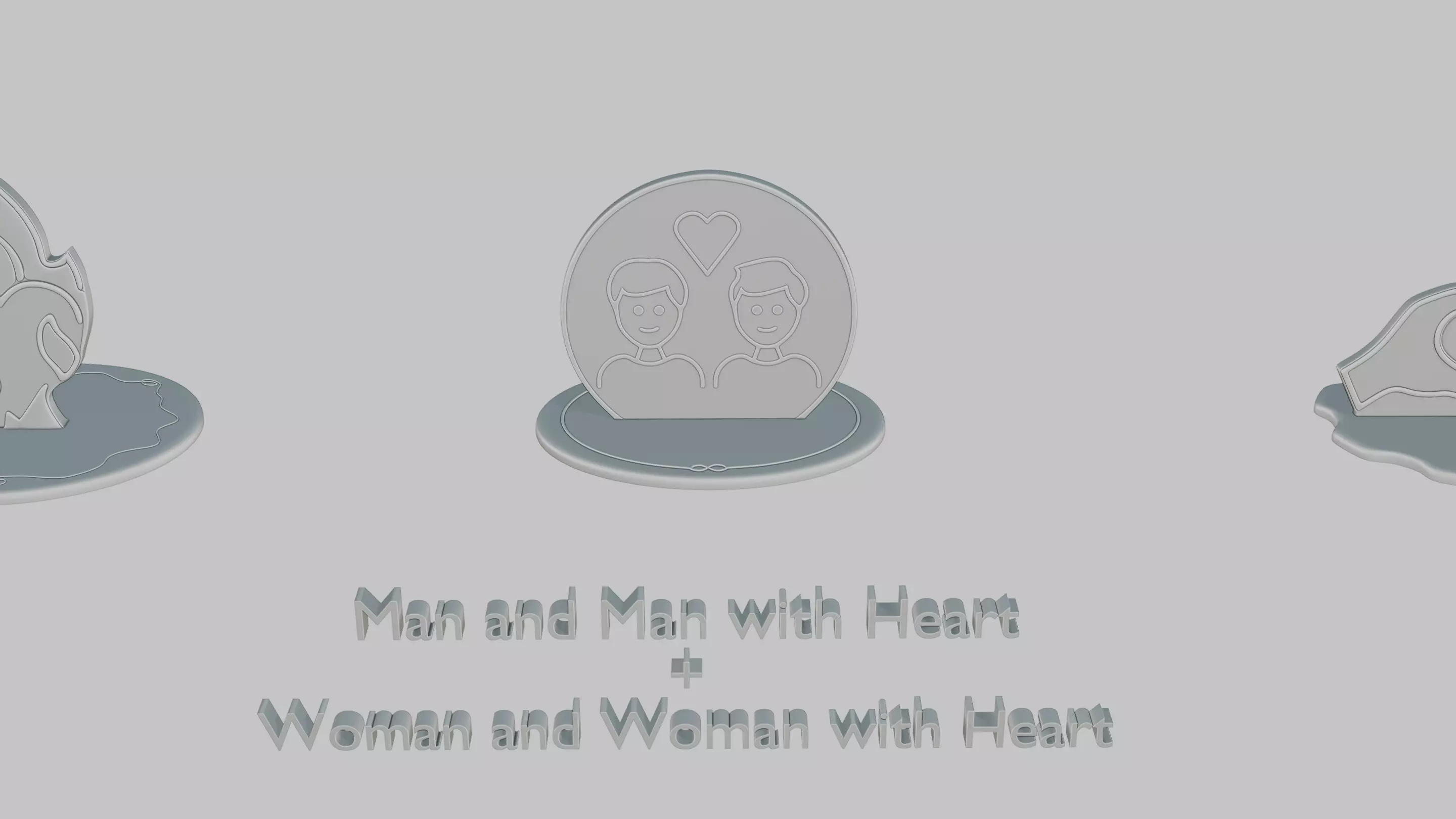 Romantic Moments Pack Emoji Statues 3D print model_15