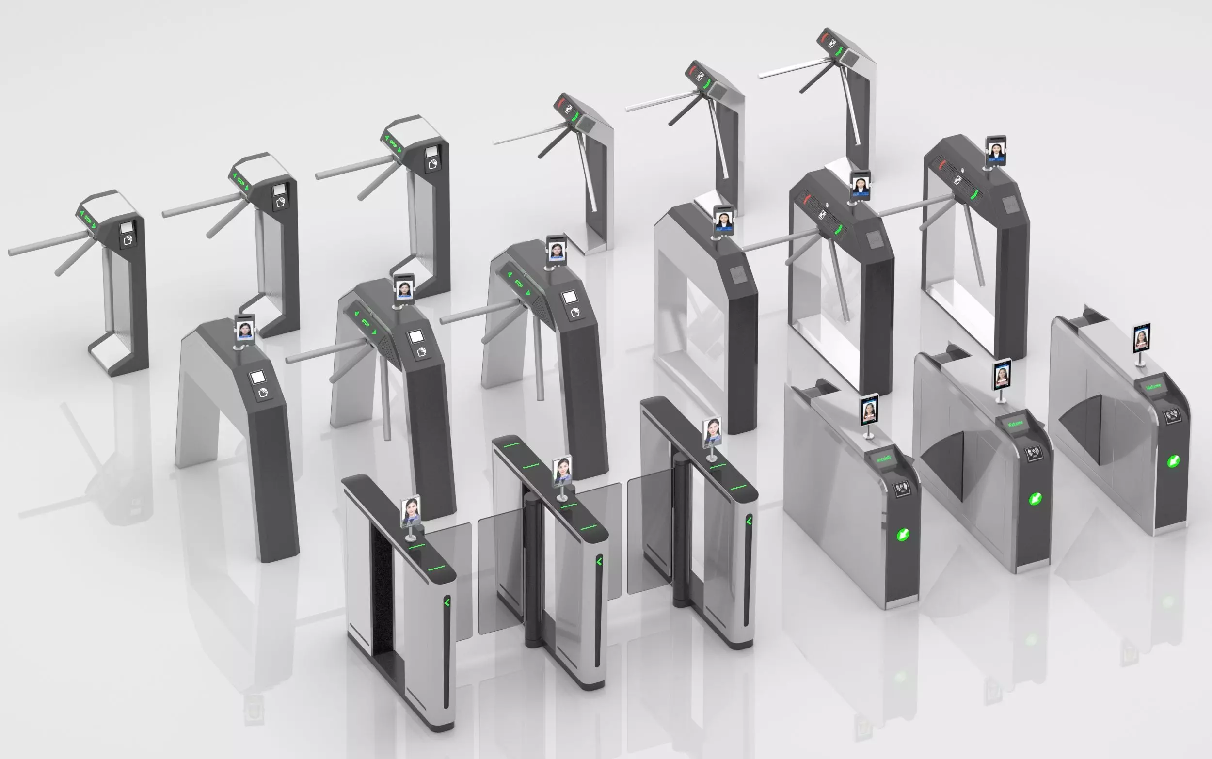 Automatic Turnstiles Gate 3D model_1
