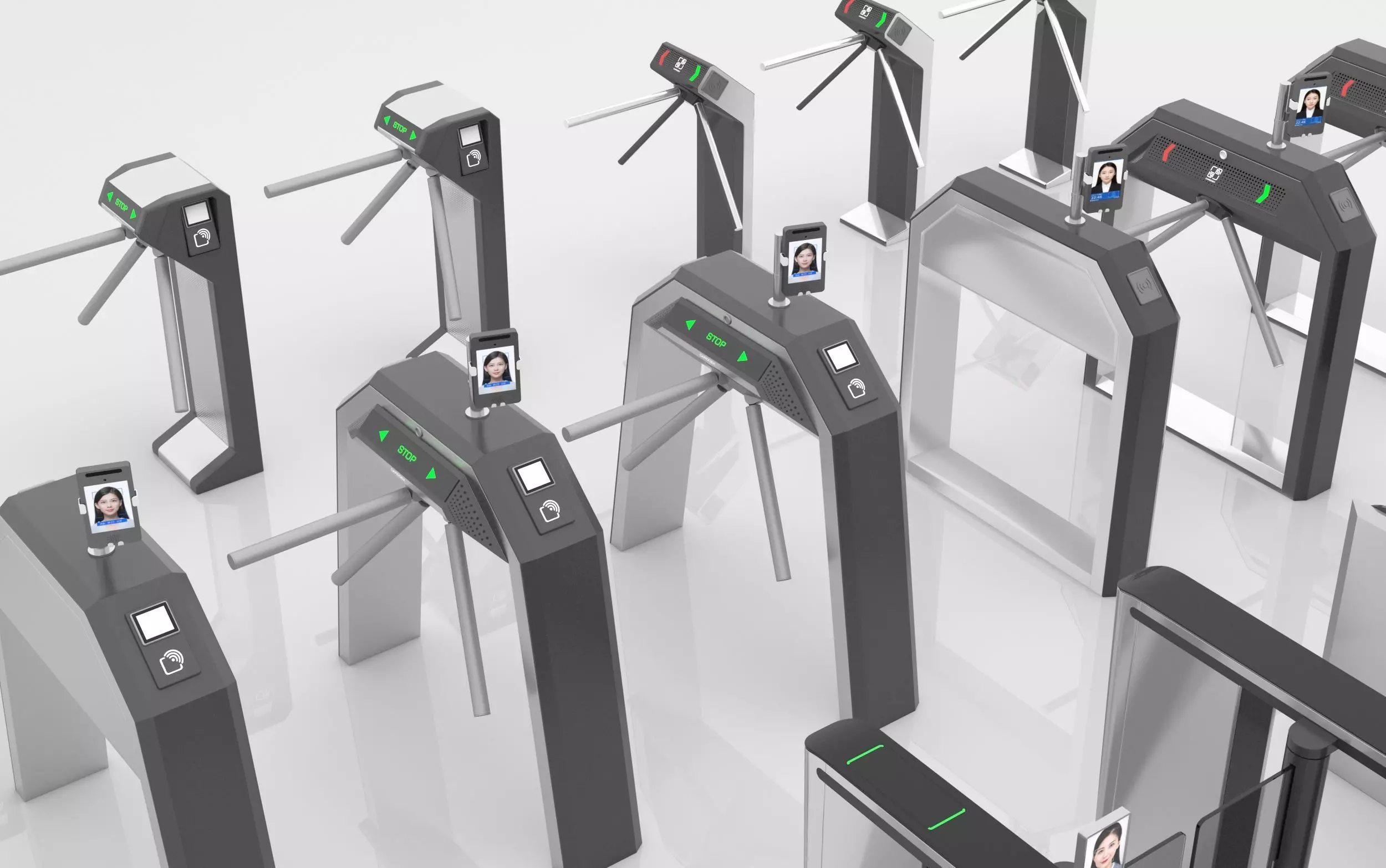 Automatic Turnstiles Gate 3D model_2