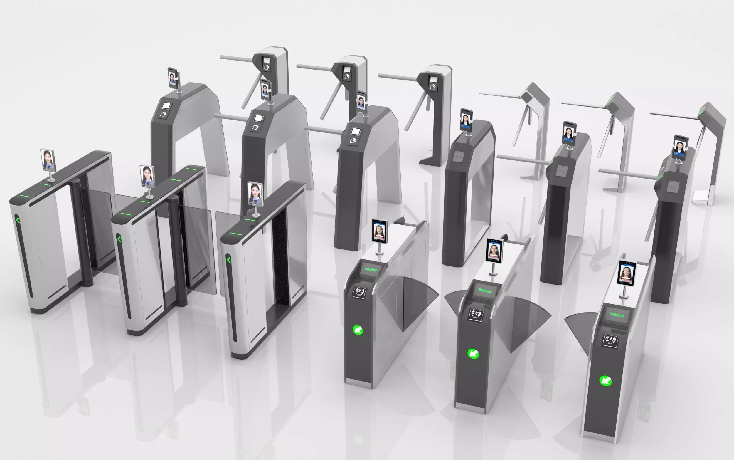 Automatic Turnstiles Gate 3D model_0
