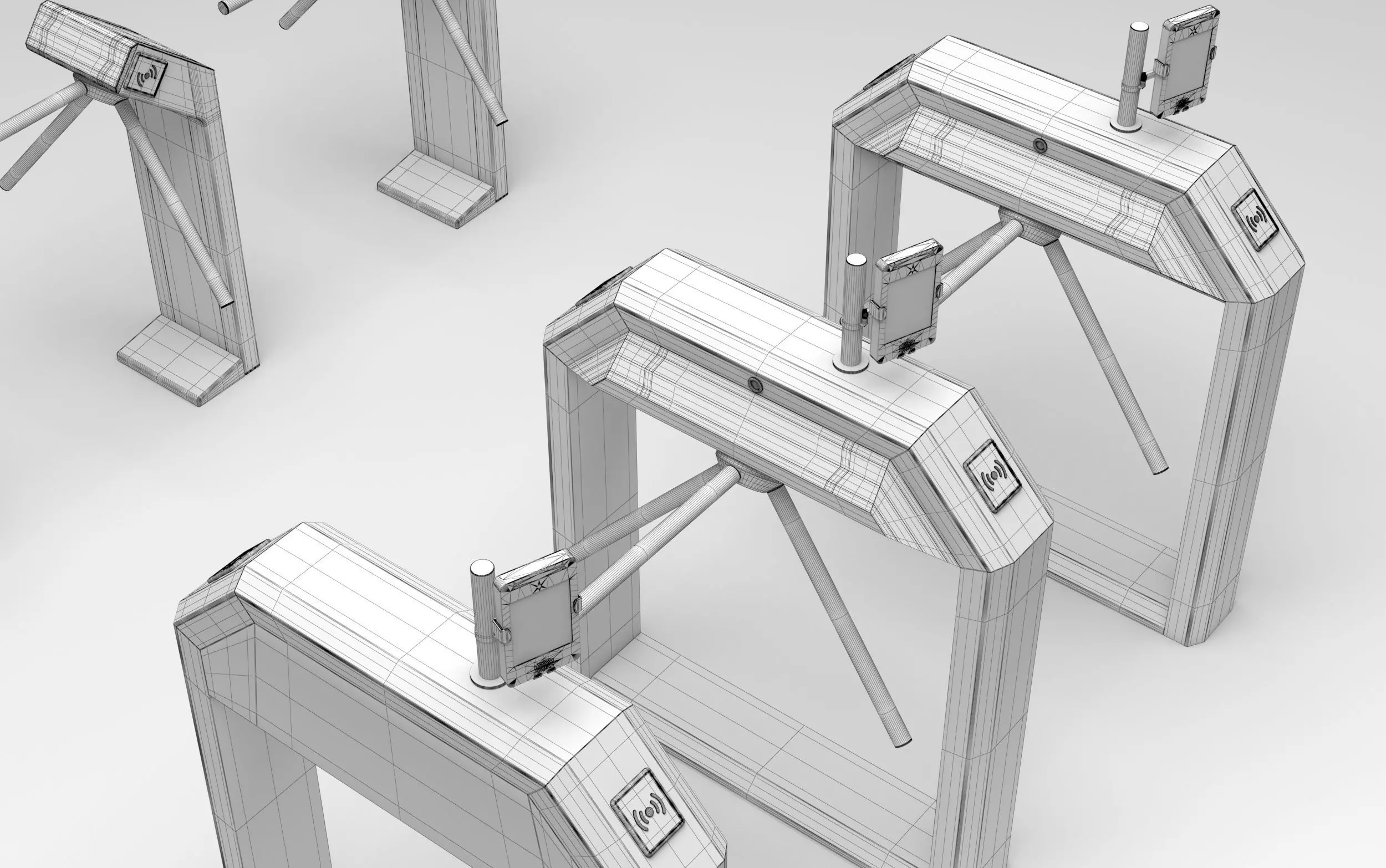 Automatic Turnstiles Gate 3D model_9