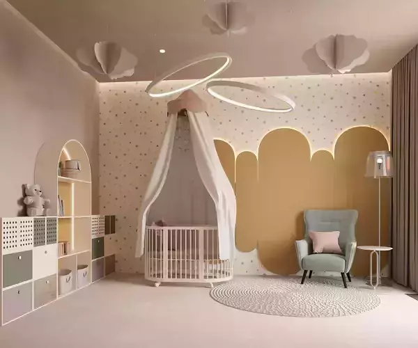 Baby Girl Bedroom Interior Design with Playful Decor