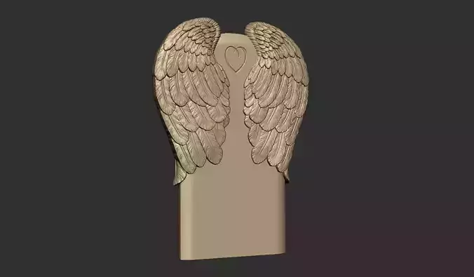 Angel wing headstone for CNC 3D Print STL