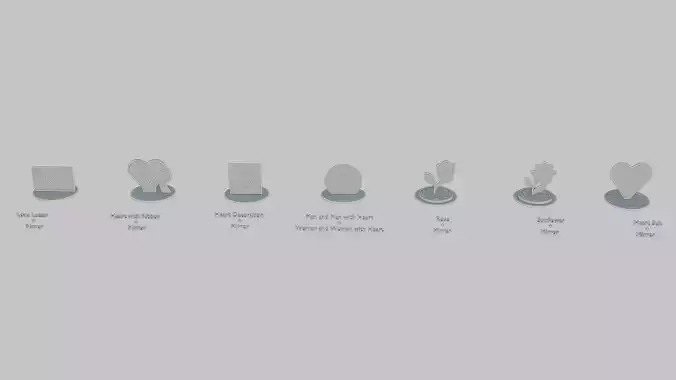 Romantic Moments Mini Pack Emoji Statues 3D print model