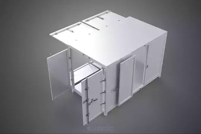 STORE SHOP FOOD BOX TRUCK SIDE DOOR BOOTH STAND CATERING VAN CAR 3D model 4