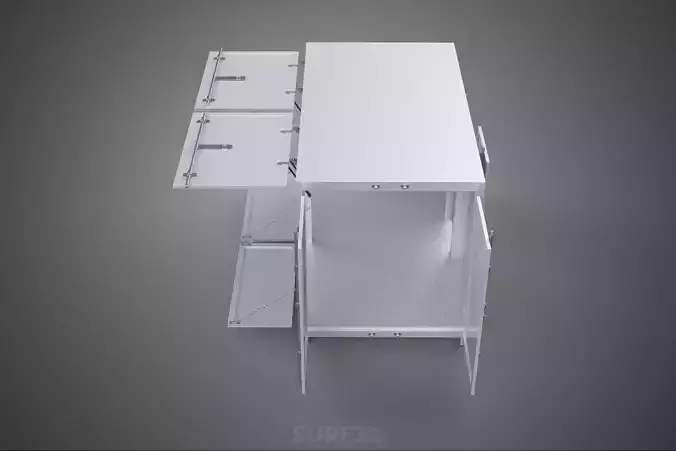 STORE SHOP FOOD BOX TRUCK SIDE DOOR BOOTH STAND CATERING VAN CAR 3D model 3