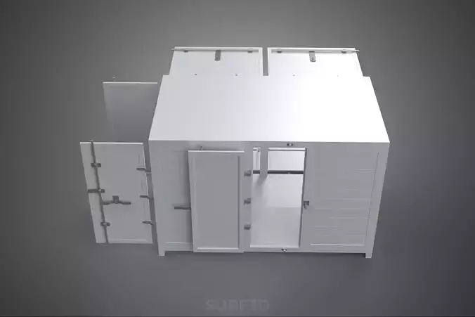 STORE SHOP FOOD BOX TRUCK SIDE DOOR BOOTH STAND CATERING VAN CAR 3D model 5