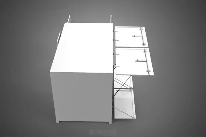 STORE SHOP FOOD BOX TRUCK SIDE DOOR BOOTH STAND CATERING VAN CAR 3D model 7