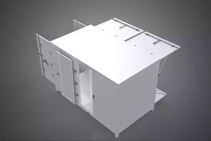 STORE SHOP FOOD BOX TRUCK SIDE DOOR BOOTH STAND CATERING VAN CAR 3D model 6