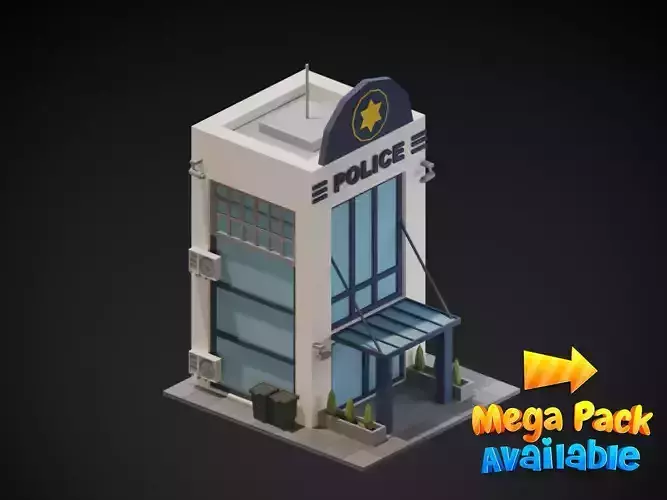 Police Station Free low-poly 3D model
