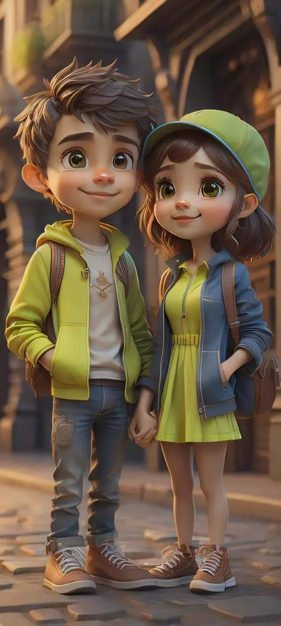 Cut Boy and Girl 3D model_0