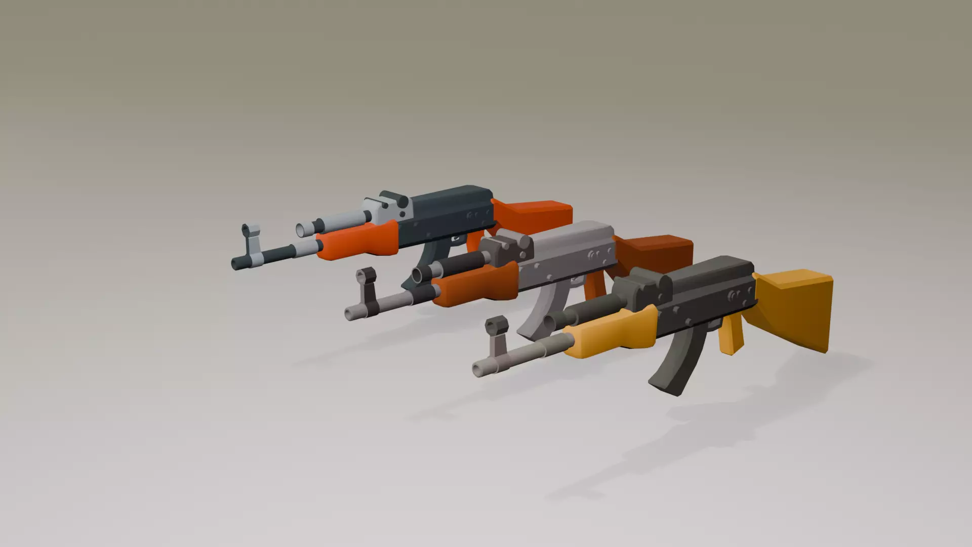 Low poly AK47 Gun Free low-poly 3D model