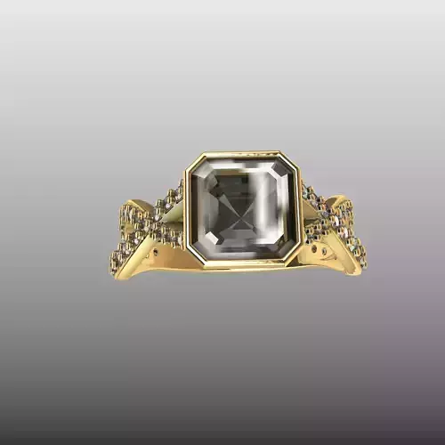 Square Emerald Cut Engagement Ring
