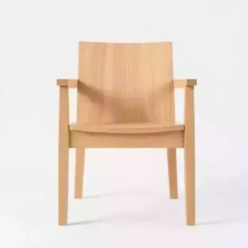 Simple Wooden Chair 3D Model  Low Poly Untextured
