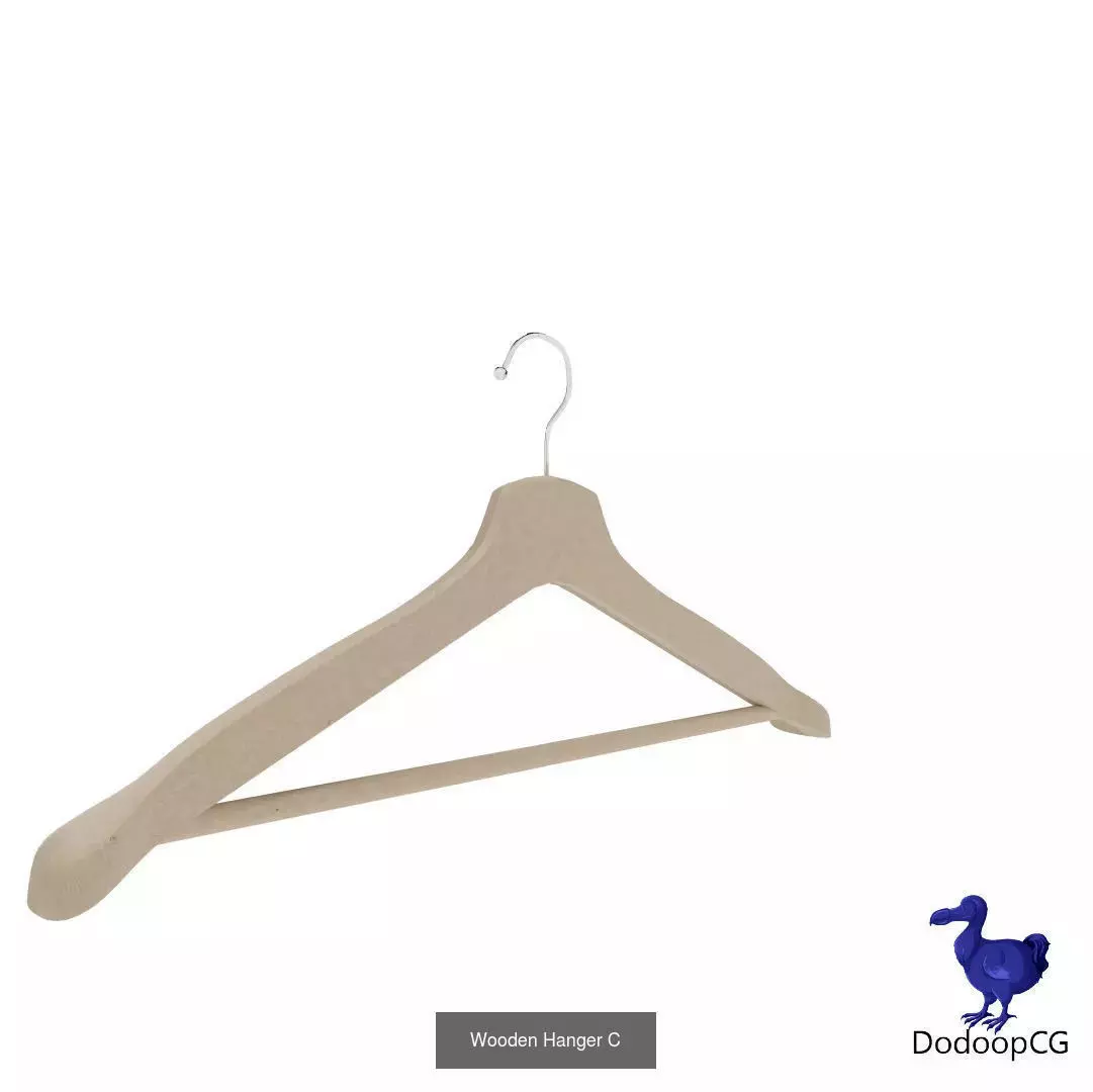 Wooden Hanger Collection - High Quality 3D Set _7