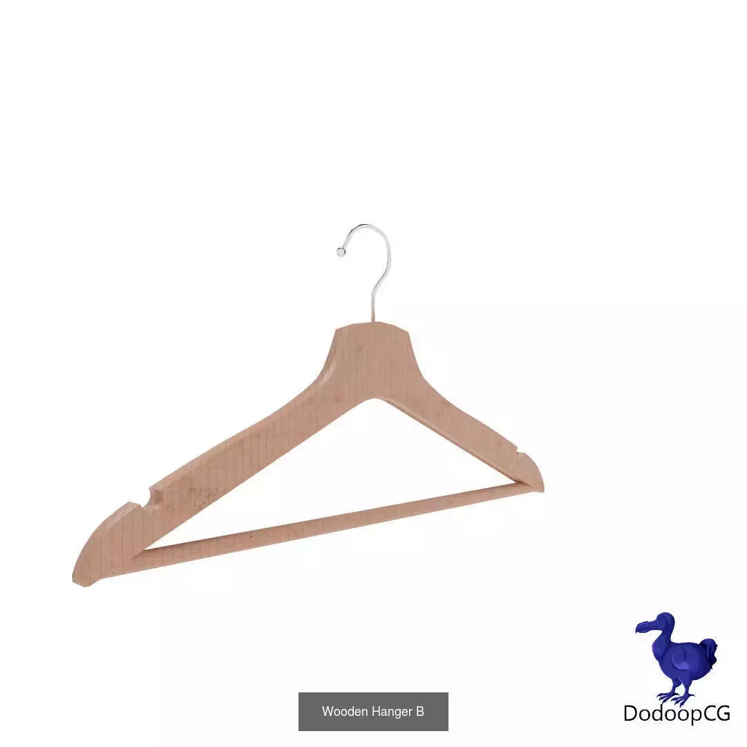 Wooden Hanger Collection - High Quality 3D Set _6