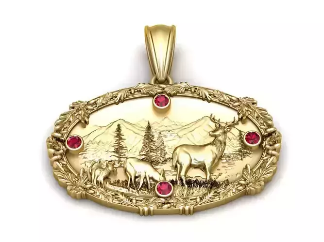 detailed gold pendant 