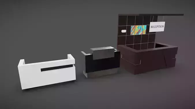 Reception Desks Low-poly 3D model