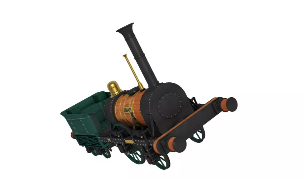 Planet by Robert Stephenson 1830 Locomotive 3D model_3