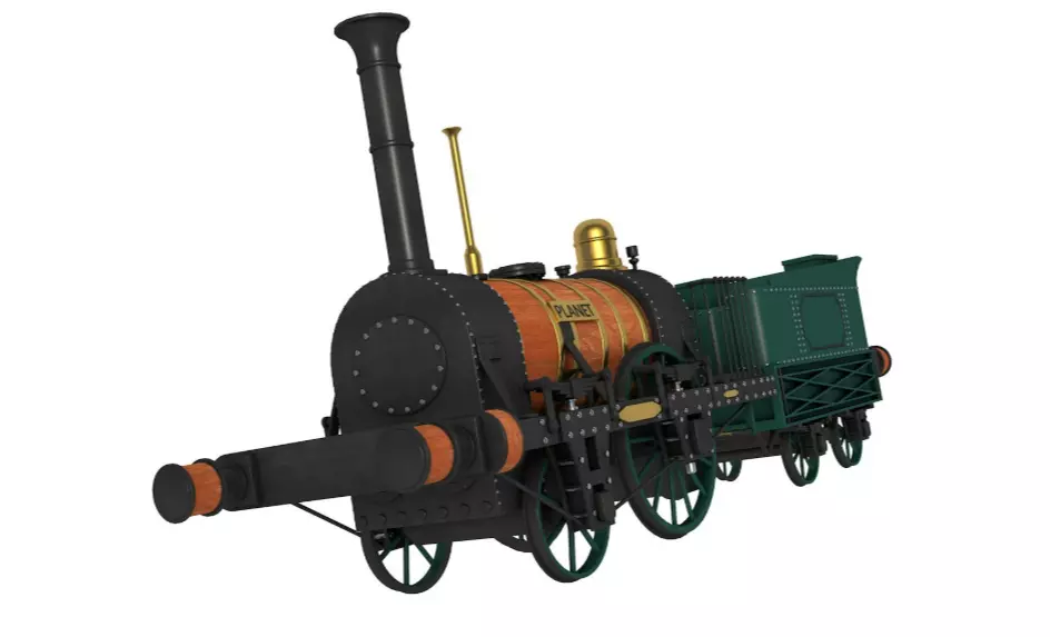 Planet by Robert Stephenson 1830 Locomotive 3D model_4