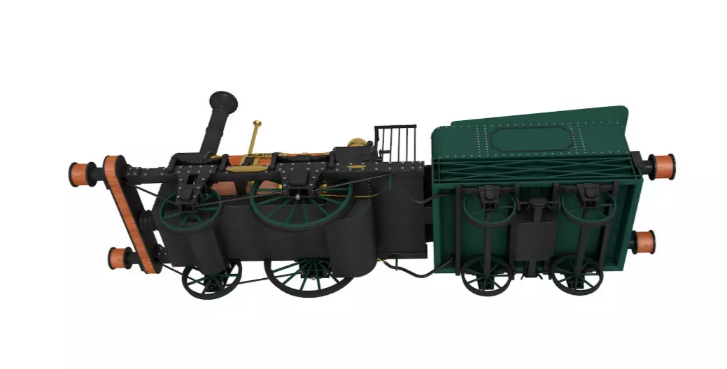Planet by Robert Stephenson 1830 Locomotive 3D model_5