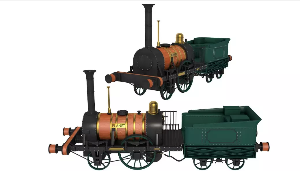 Planet by Robert Stephenson 1830 Locomotive 3D model_0
