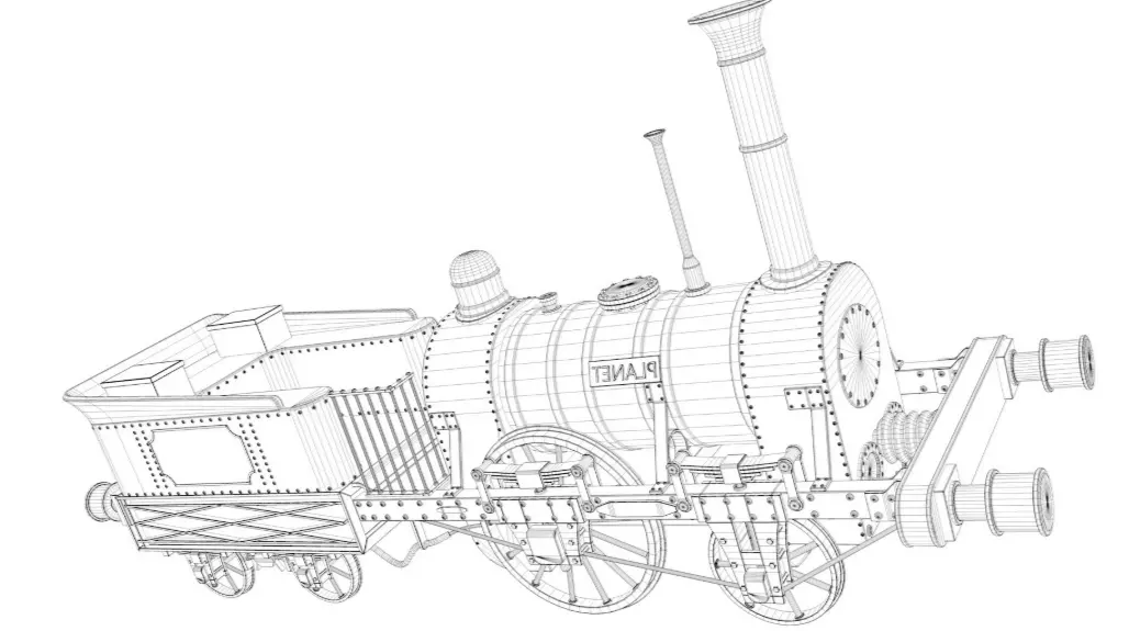 Planet by Robert Stephenson 1830 Locomotive 3D model_7