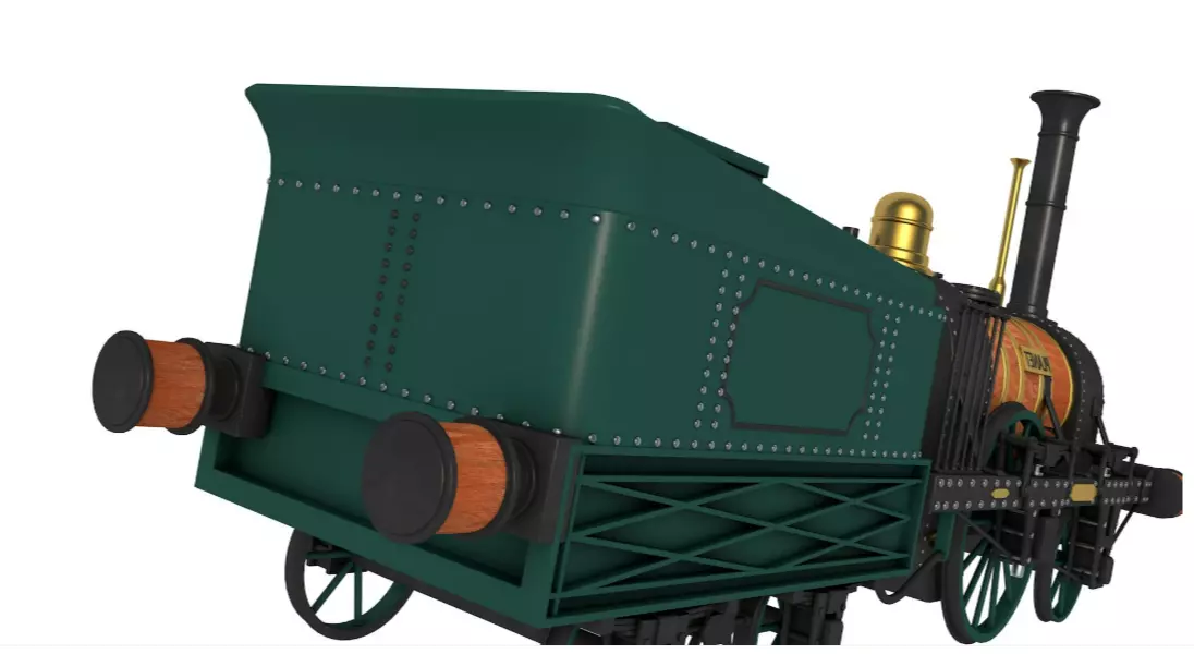 Planet by Robert Stephenson 1830 Locomotive 3D model_6