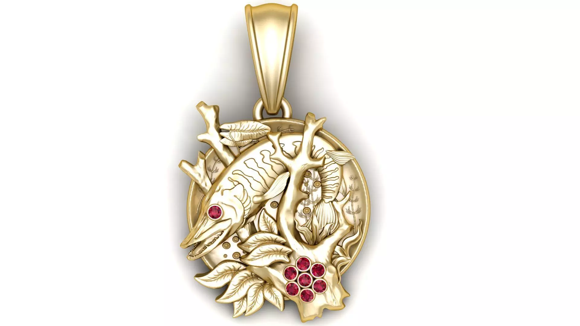 stunning gold pendant 3D print model