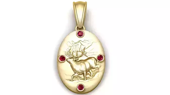 elegant oval gold pendant 