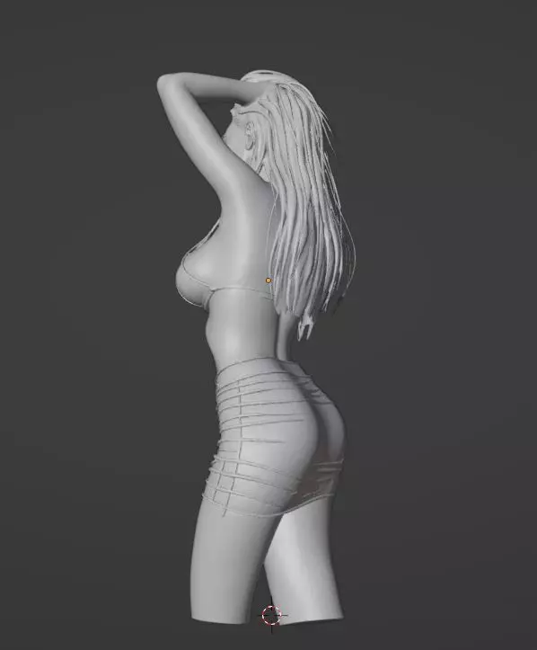 Beautiful Night club black woman 3d print model 3D print model_2