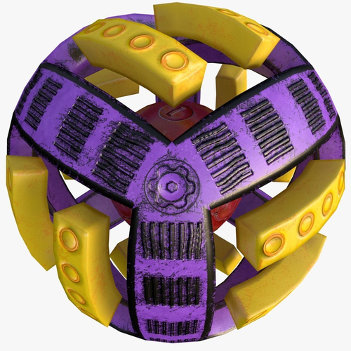 Sci Fi Ball Low Poly Low-poly 3D model