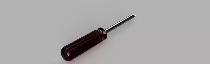 Realistic 3D Screwdriver Model High Detail And Textured