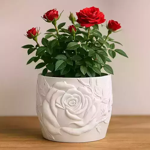 Rose Plant Pot with Drainage No Supports Needed