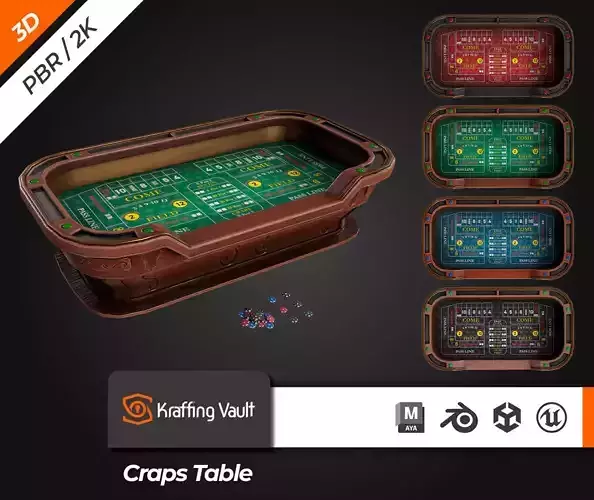 Craps Table Low-poly 3D model