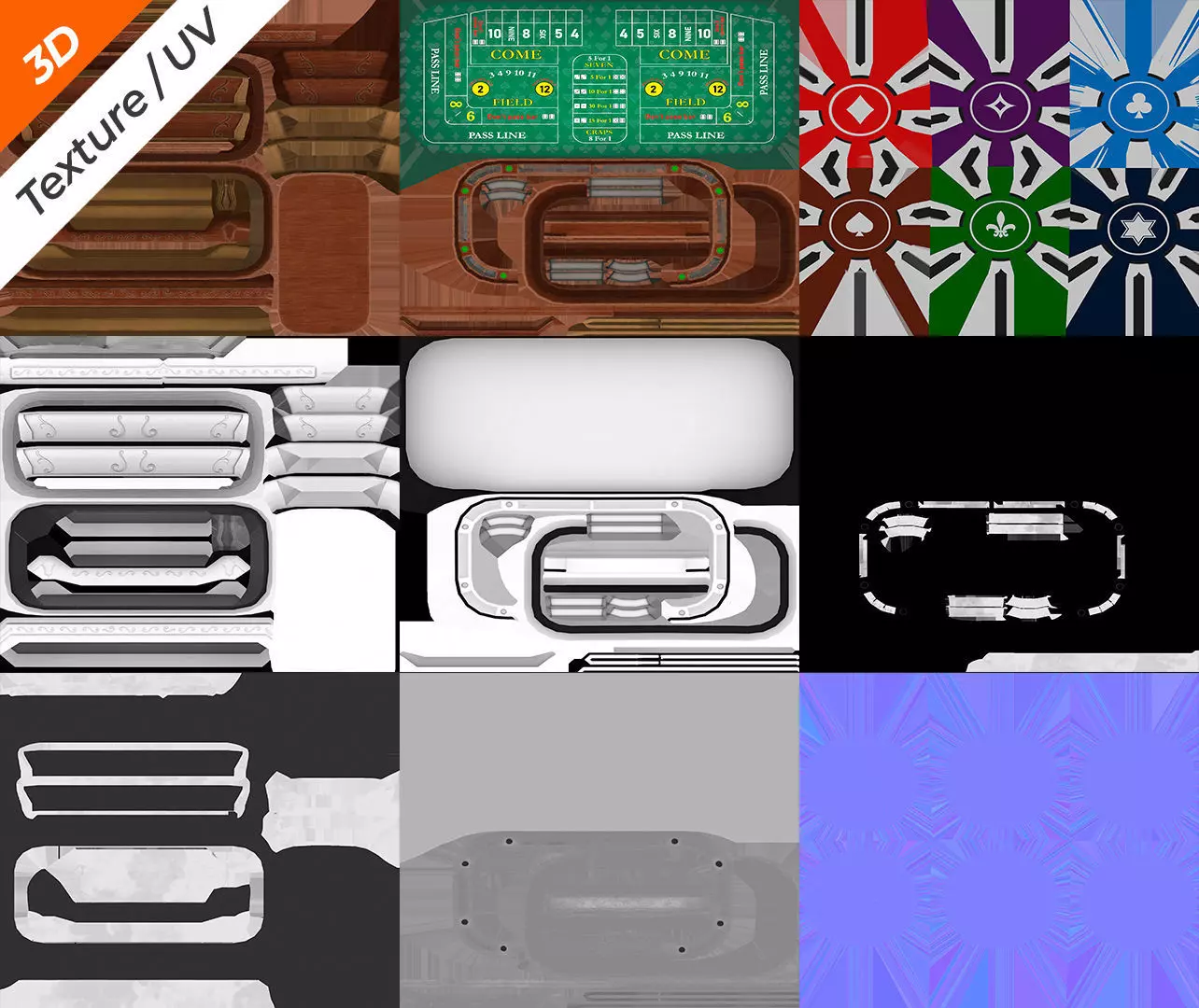 Craps Table Low-poly 3D model_14