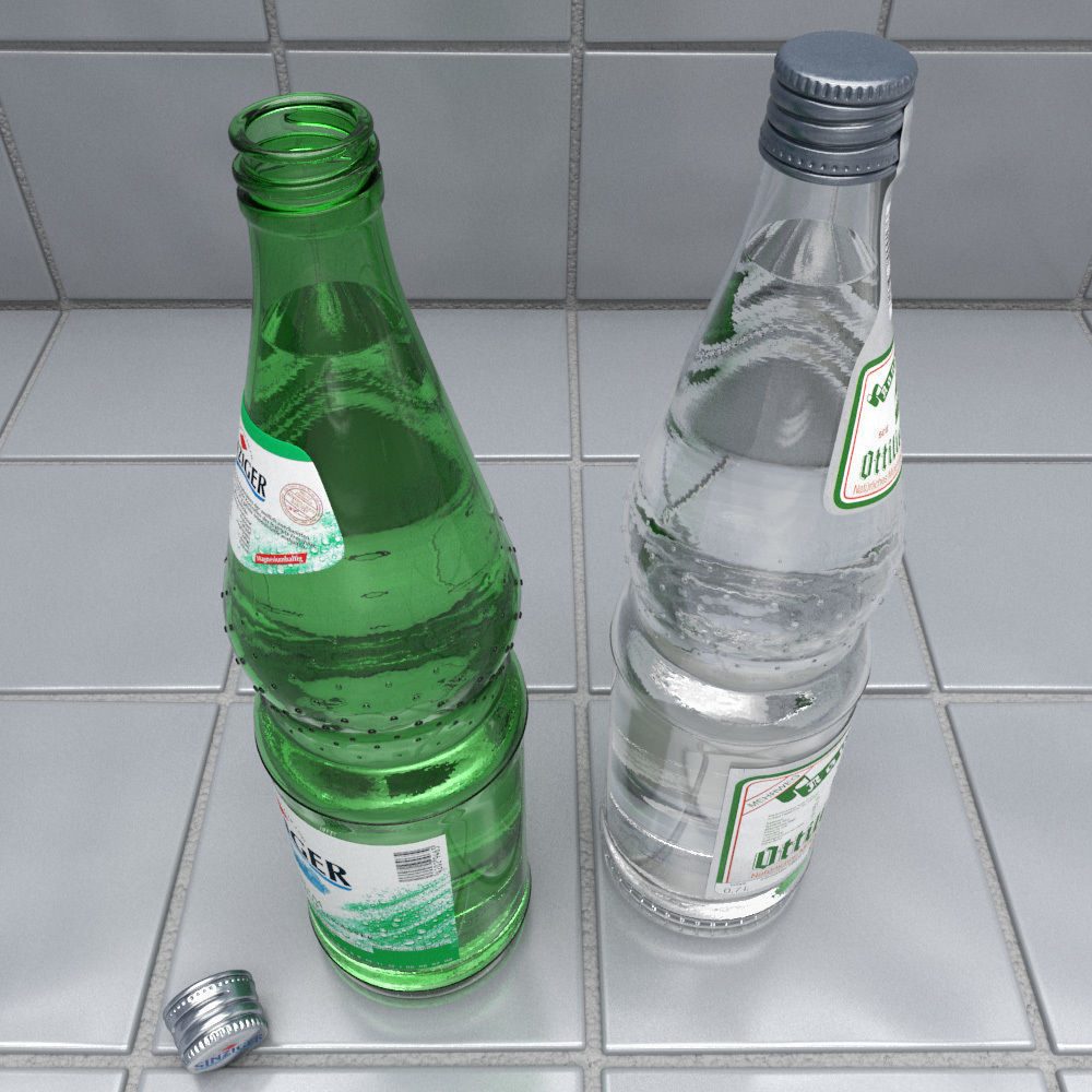 Water Bottles 3D model_2