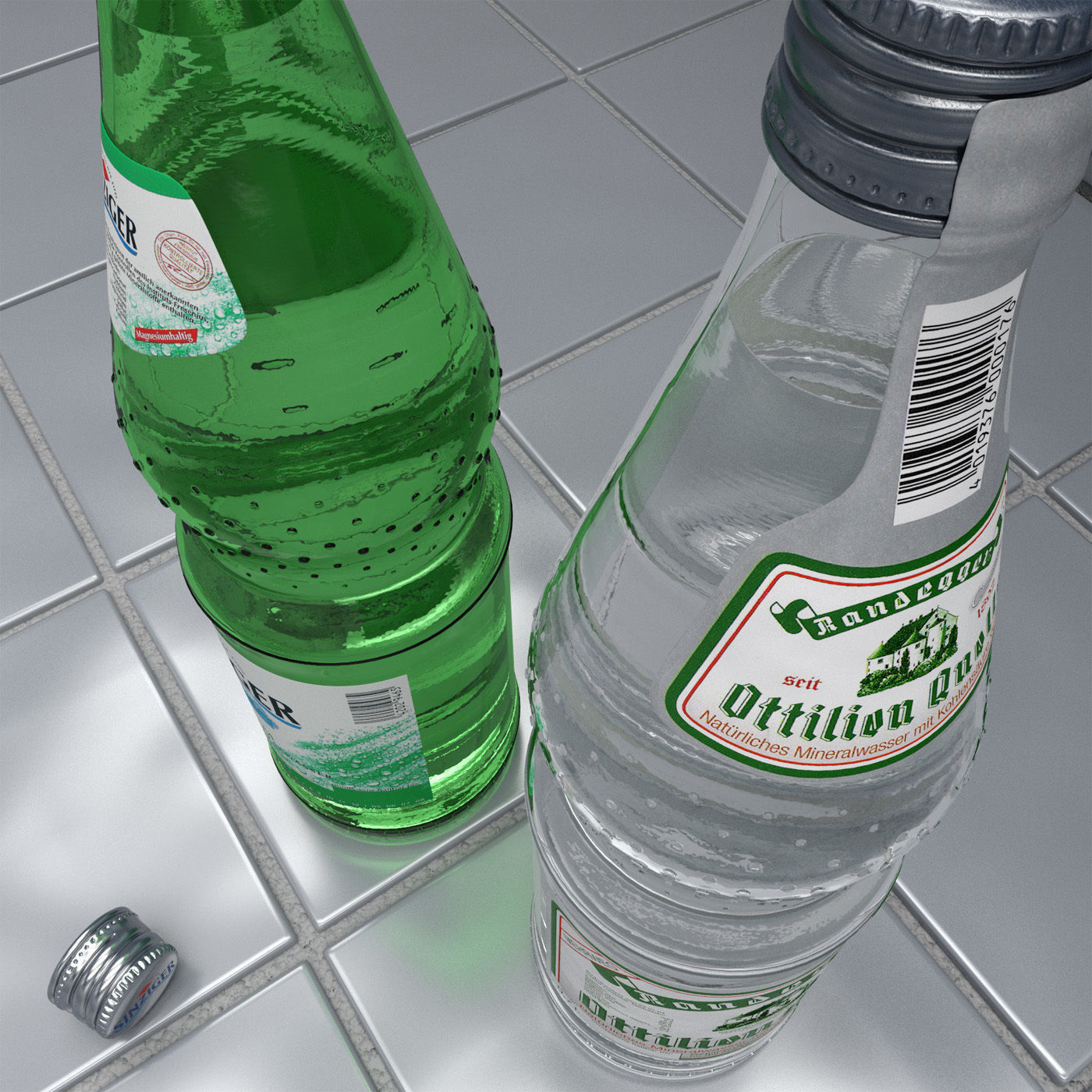 Water Bottles 3D model_3
