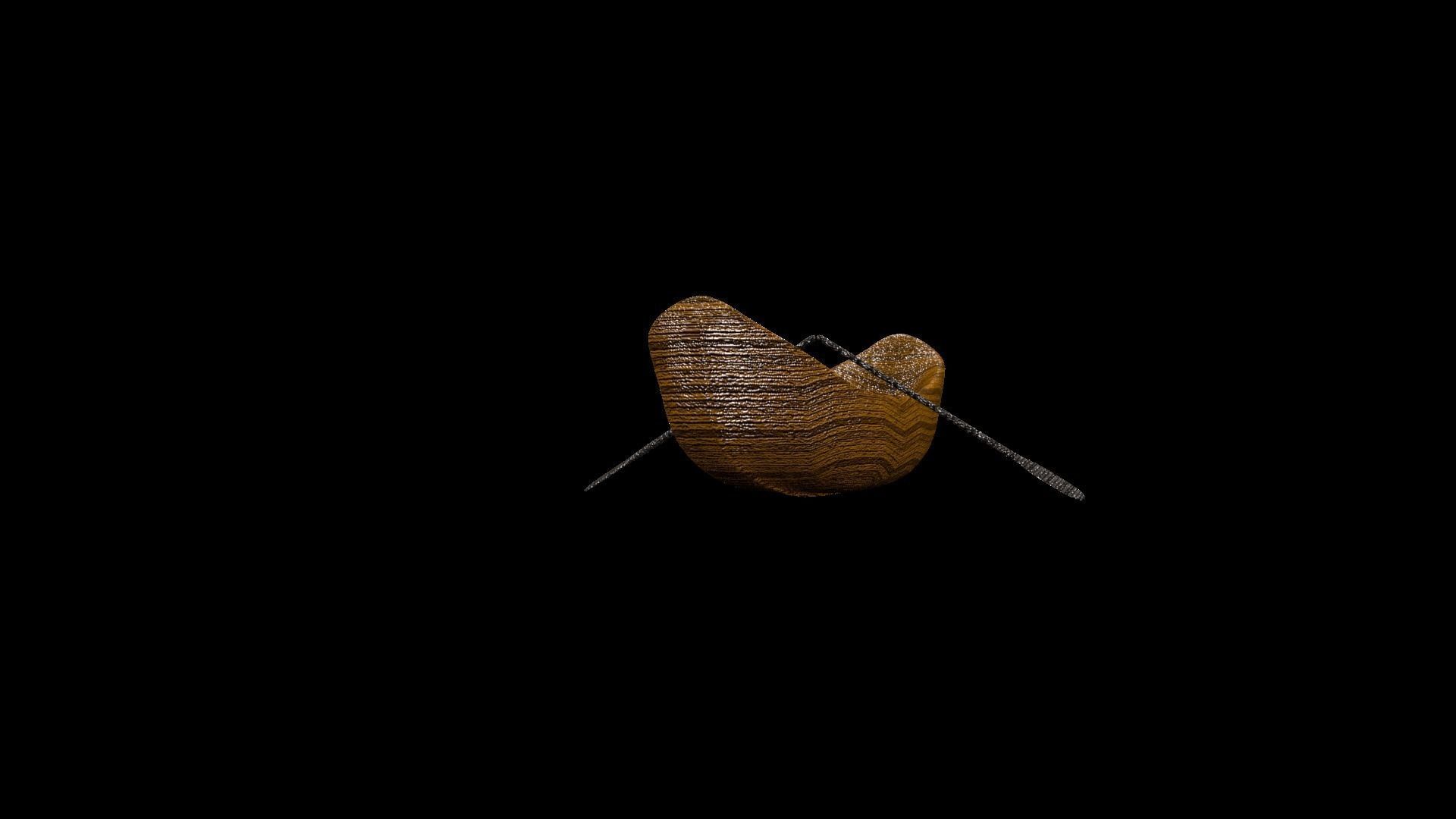 Old Rowboat Low-poly 3D model_1