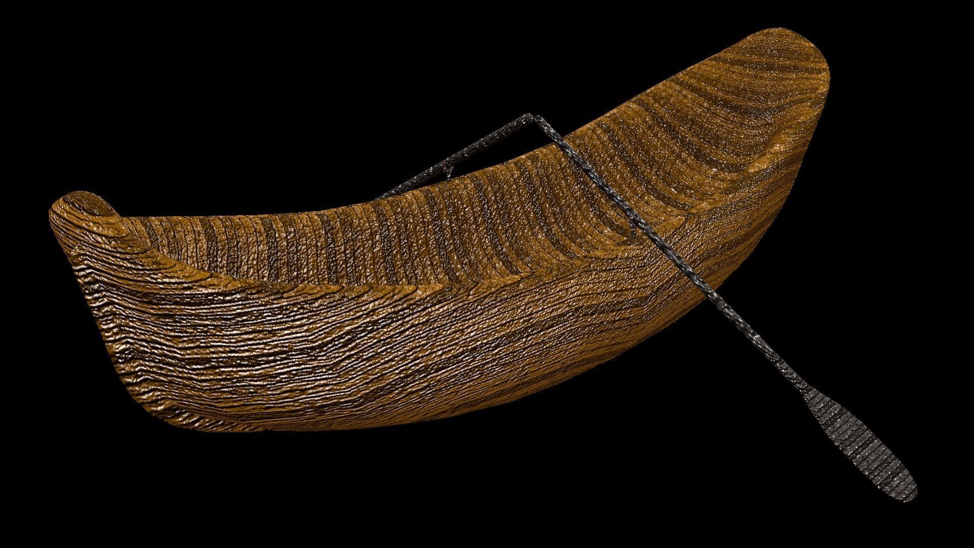 Old Rowboat Low-poly 3D model_3