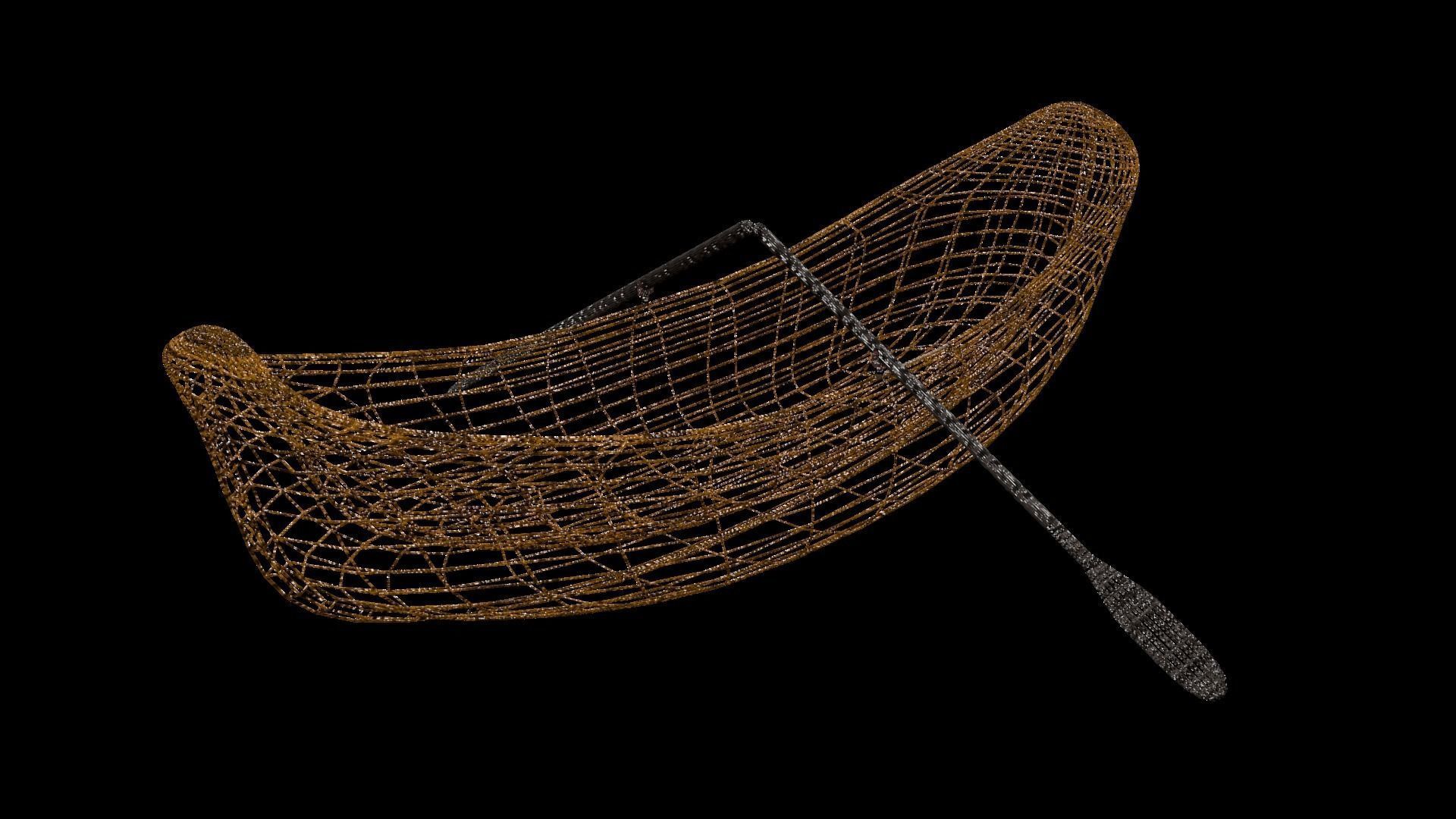 Old Rowboat Low-poly 3D model_8