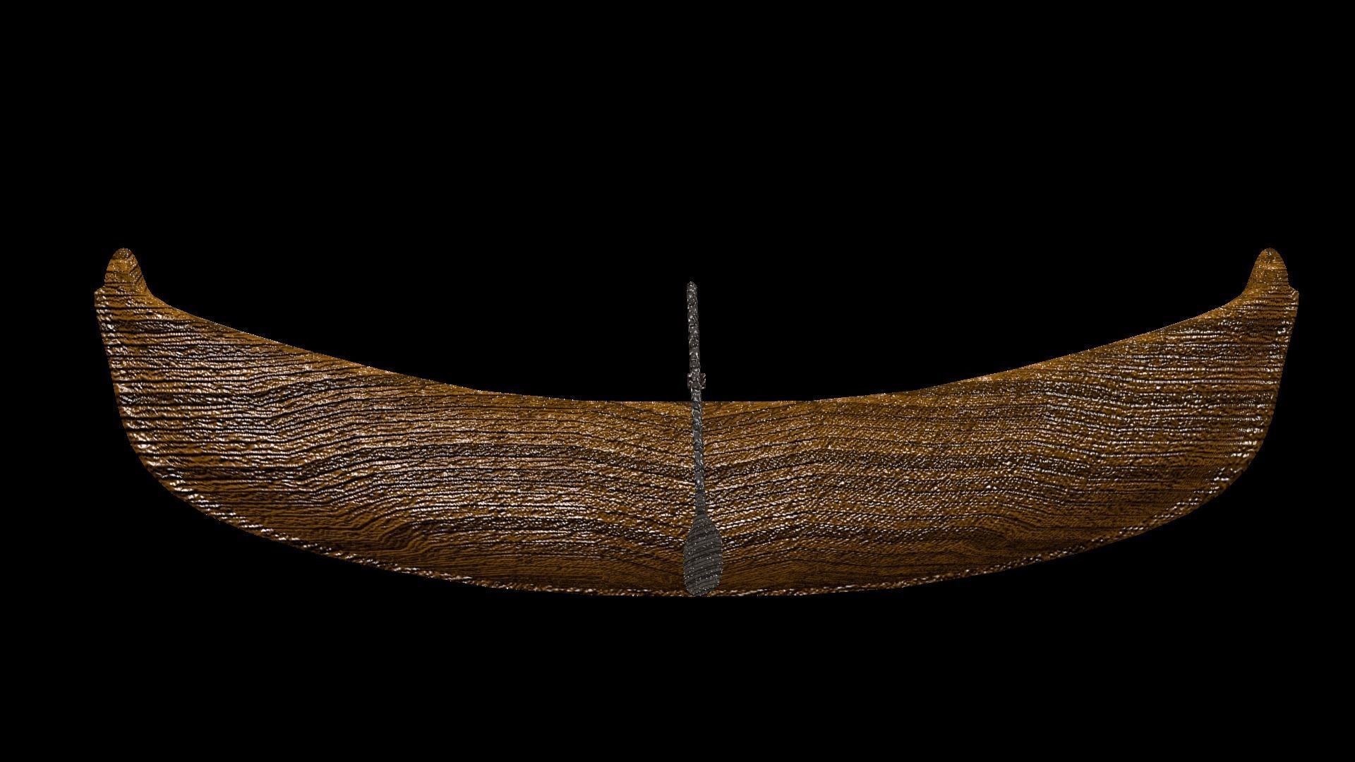 Old Rowboat Low-poly 3D model_11