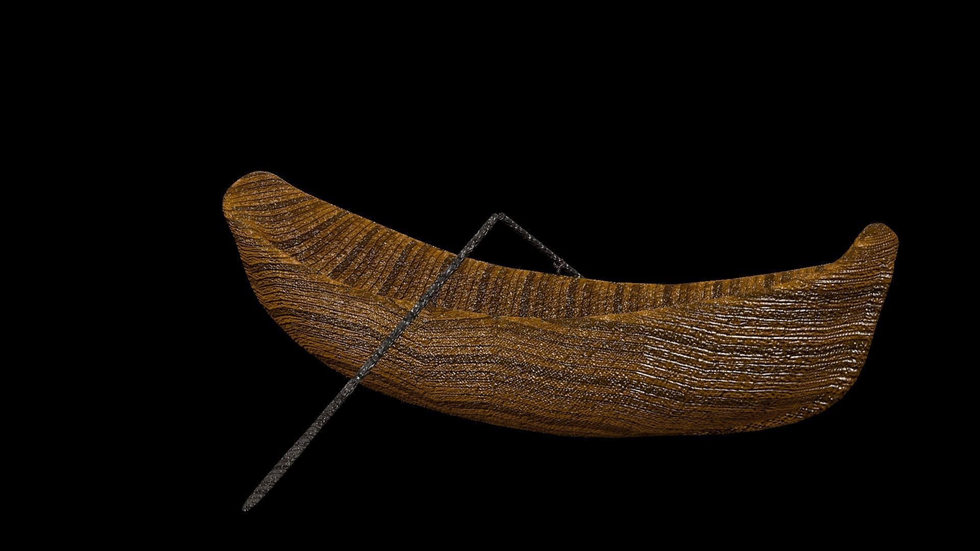 Old Rowboat Low-poly 3D model_0