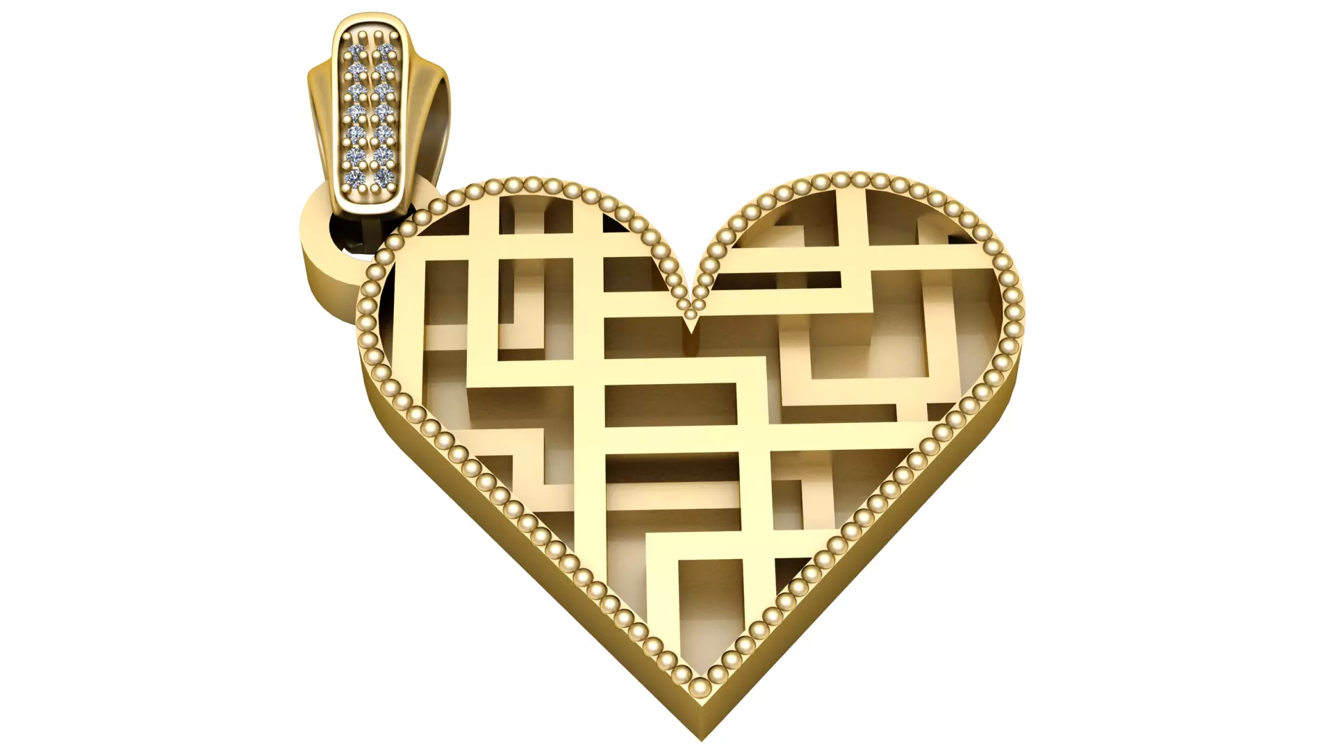 Maze Heart Pendant 3D print model