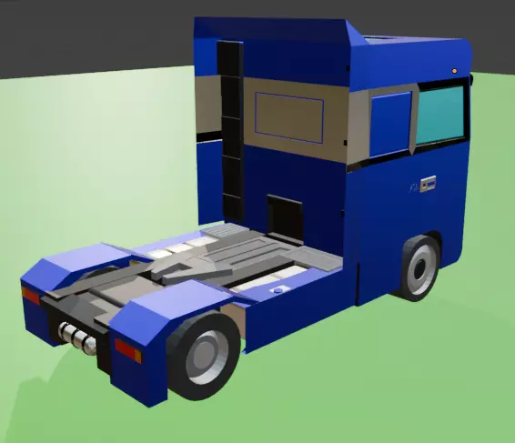 Volvo FH3-Style Truck Scene Low-Poly Pack Low-poly 3D model_10
