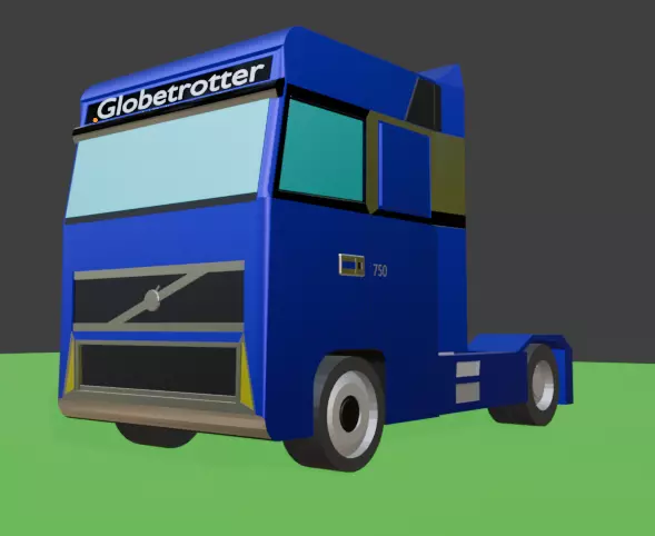 Volvo FH3-Style Truck Scene Low-Poly Pack Low-poly 3D model_7